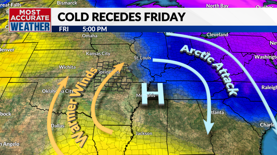 Arctic air recedes in time for the weekend
