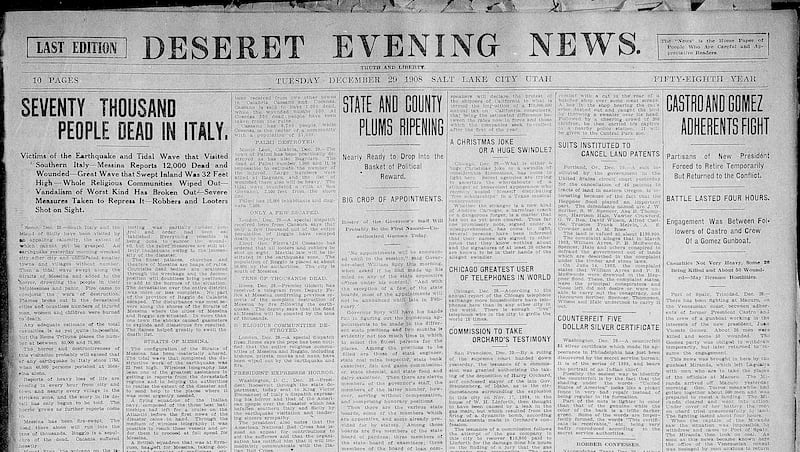 Earthquake-tsunami whammy struck Italy in 1908, Indonesia in 2004