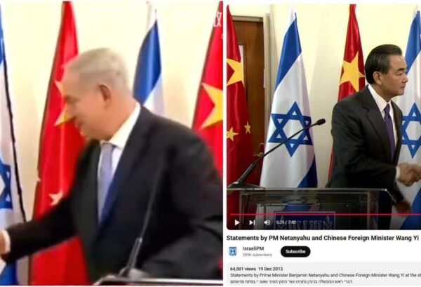 Edited ‘handshake standoff’ clip of China foreign minister, Israel PM spreads online