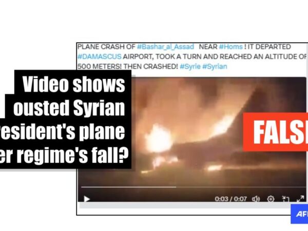 India plane crash footage misrepresented as Assad fleeing Syria