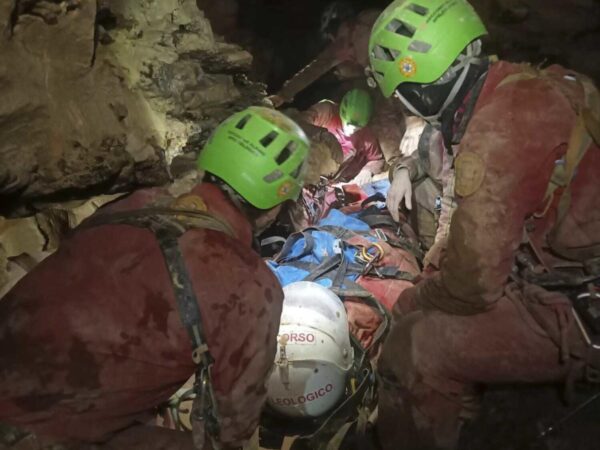 Injured spelunker carried to safety in northern Italy after being trapped for 75 hours