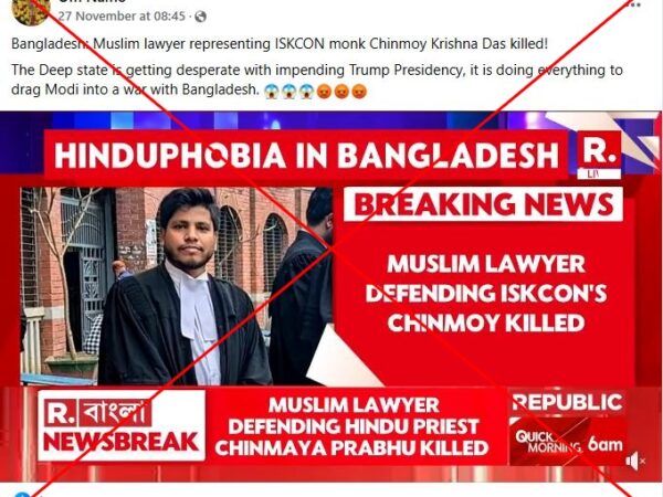 Muslim lawyer killed in Bangladesh violence was not part of arrested Hindu monk’s legal team