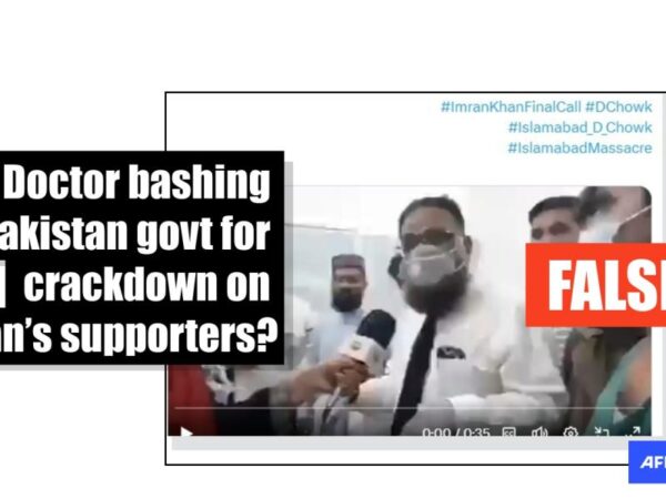 Clip shows Pakistan doctor bemoaning cruelty towards anti-France protesters, not supporters of ex-PM Khan