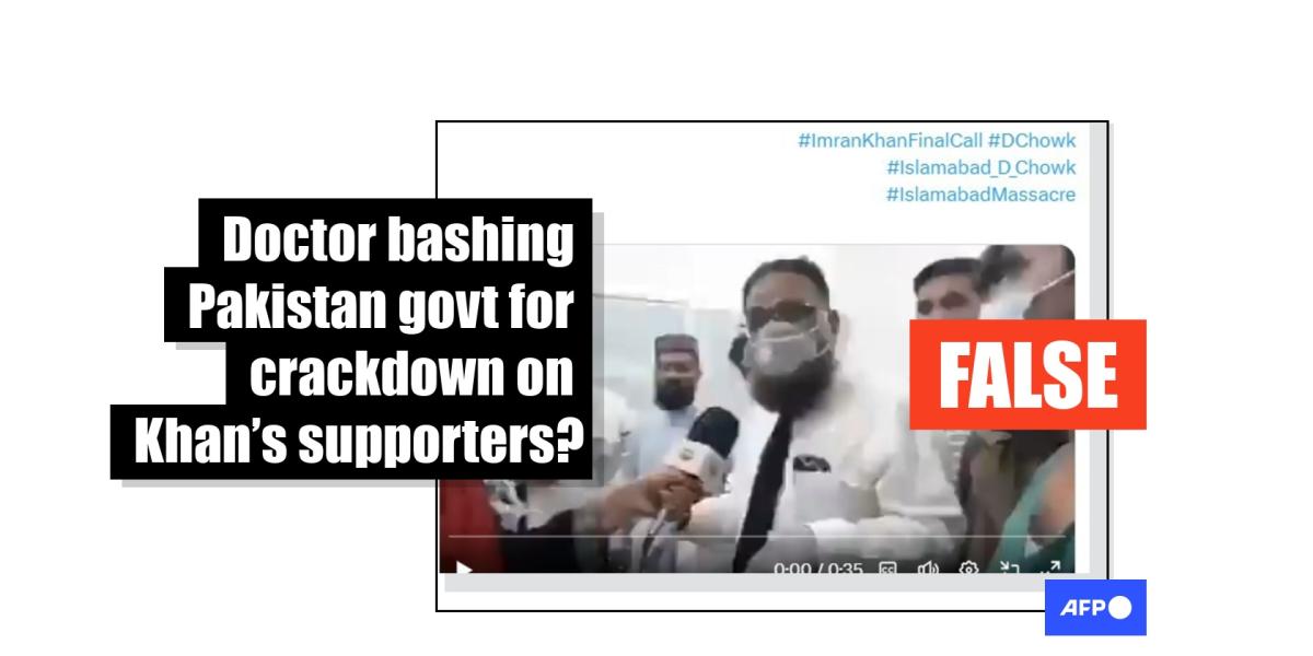 Clip shows Pakistan doctor bemoaning cruelty towards anti-France protesters, not supporters of ex-PM Khan