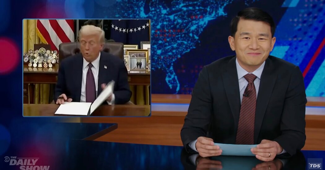 Late Night Tries to Keep Up With Trump’s Executive Orders Late Night Tries to Keep Up With Trump’s Executive Orders