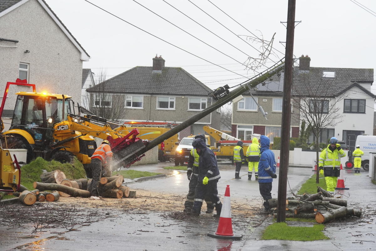 Thousands in Ireland still without power after Storm Éowyn, as more wild weather wallops UK, France