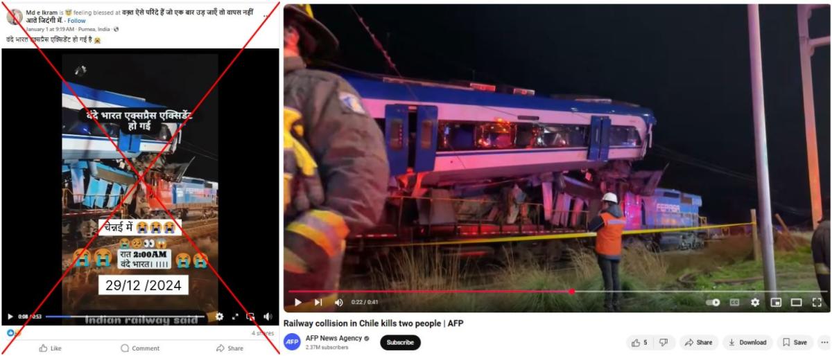 Video of Chile rail tragedy sparks false reports of train crash in India