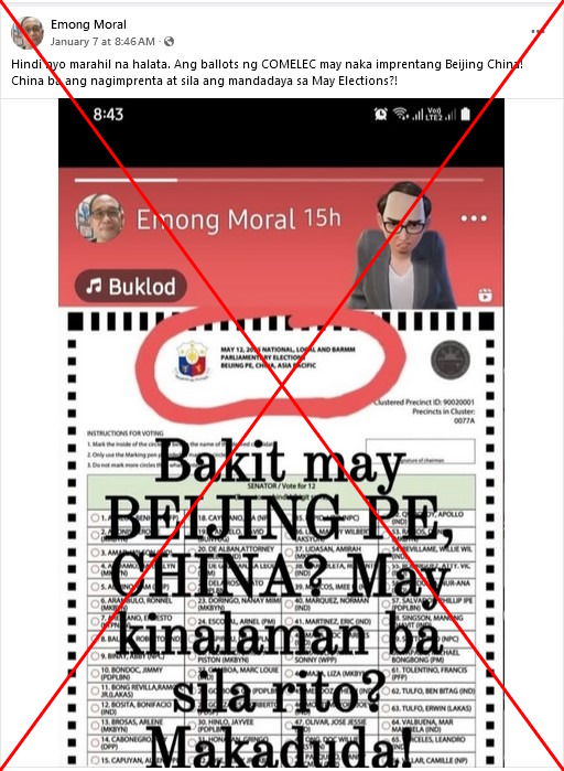 Misrepresented ballot template spurs false Philippine election claims