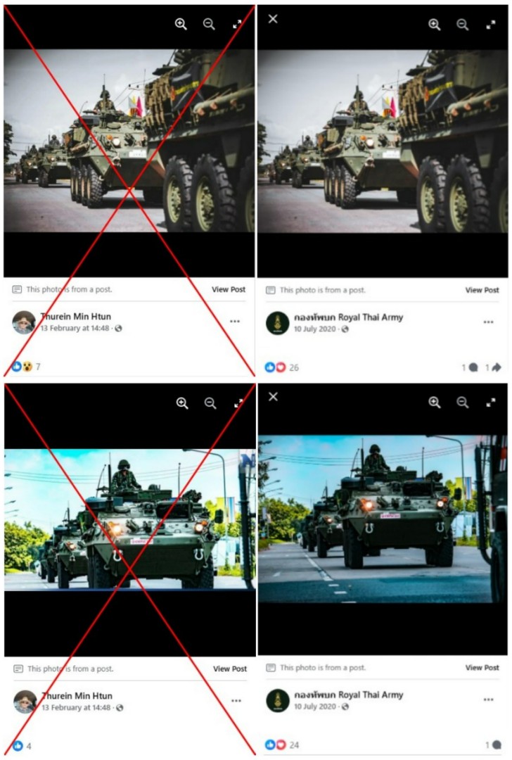 Old photos show armoured vehicle transfer and border patrol, not ‘Thai military preparing to enter Myanmar’