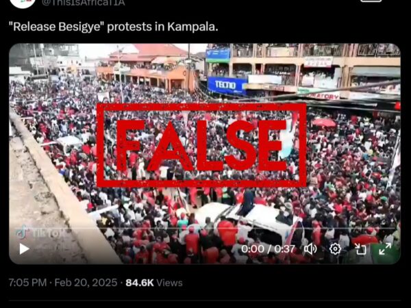 Old Ugandan campaign rally falsely linked to Besigye protests in 2025